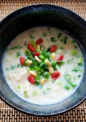 蒸し鶏のオートミール中華粥-レシピのメイン写真