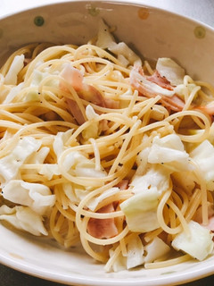 キャベツとベーコンの簡単クリームパスタ-レシピのメイン写真