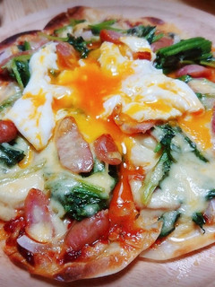餃子の皮で作る!ビスマルク風ピザ☆-レシピのメイン写真