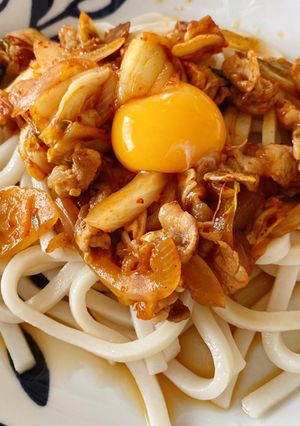 豚キムチのっけ☆冷やしうどん-レシピのメイン写真