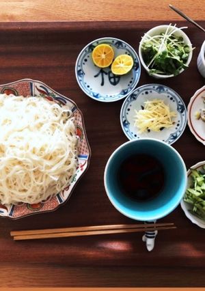 そうめんのつけだれの具材（お肉と椎茸）-レシピのメイン写真