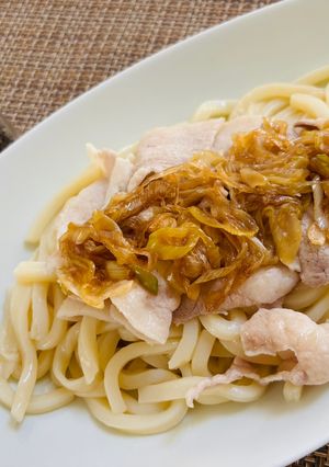 冷たい豚しゃぶうどん（黒酢風味）-レシピのメイン写真