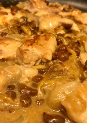 煮込まず簡単！鶏となめこのクリーム煮-レシピのメイン写真