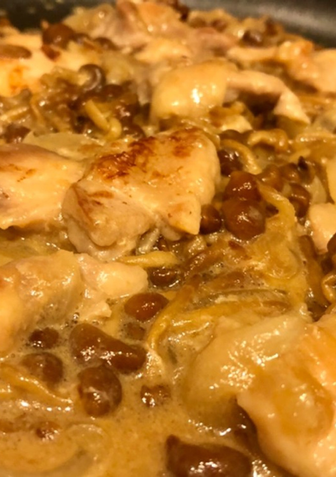煮込まず簡単！鶏となめこのクリーム煮-レシピのメイン写真