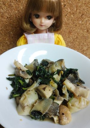リカちゃん♡マッシュルーム貝バジル炒め-レシピのメイン写真