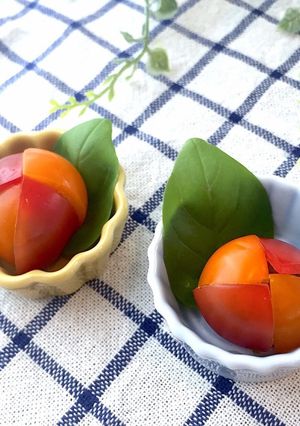 お弁当に 二色ミニトマトのお花 簡単-レシピのメイン写真