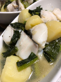 タラとじゃがいもの野沢菜煮-レシピのメイン写真