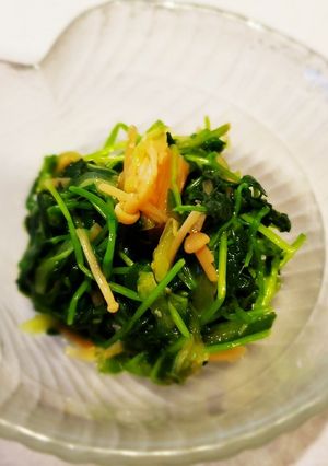 豆苗とキュウリのなめ茸あえ-レシピのメイン写真