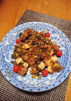 味噌にんにくチャ−シュ−の煮汁厚揚げ炒め-レシピのメイン写真