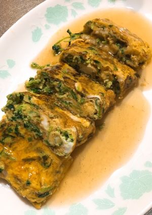 豆苗のだし卵焼き-レシピのメイン写真