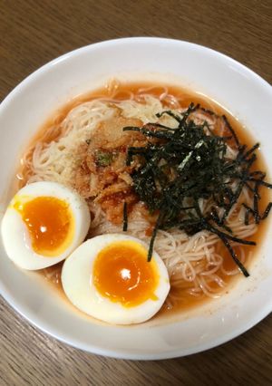 簡単!ピリ辛さっぱり冷麺風キムチ素麺☆-レシピのメイン写真