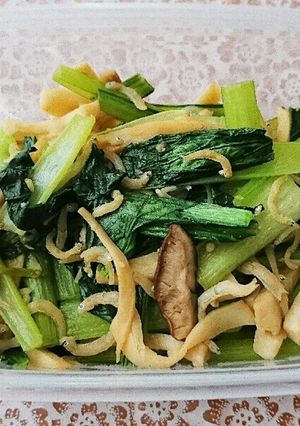 小松菜としらすのにんにく醤油炒め-レシピのメイン写真