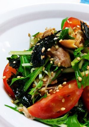 水菜・ツナ・韓国ノリの無限サラダ-レシピのメイン写真
