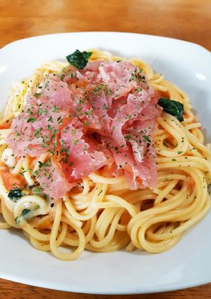 モッツァレラチーズと生ハムのトマトパスタ-レシピのメイン写真