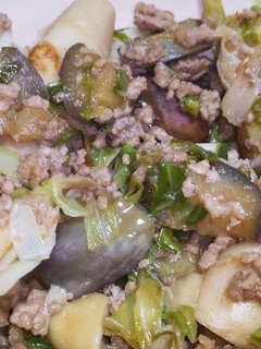 たけのこと茄子の挽き肉炒め☆-レシピのメイン写真