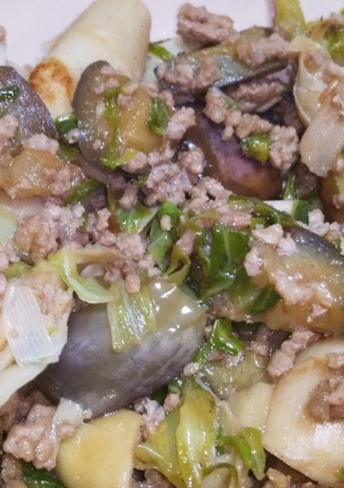 たけのこと茄子の挽き肉炒め☆-レシピのメイン写真