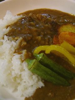ひき肉カレー☆夏野菜の素揚げのせ-レシピのメイン写真