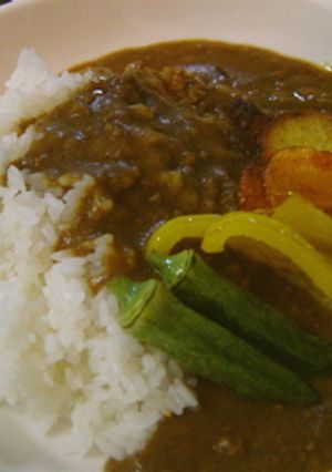 ひき肉カレー☆夏野菜の素揚げのせ-レシピのメイン写真