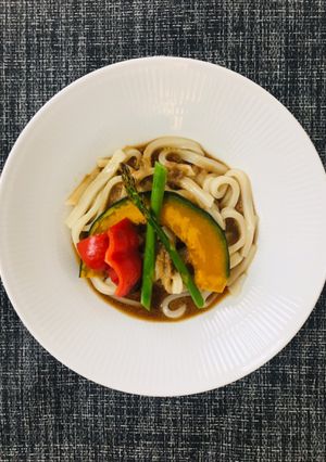 【15分】夏野菜のゴマだれうどん-レシピのメイン写真