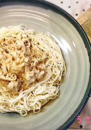 新玉ねぎはごろも煮缶マヨぶっかけそうめん-レシピのメイン写真