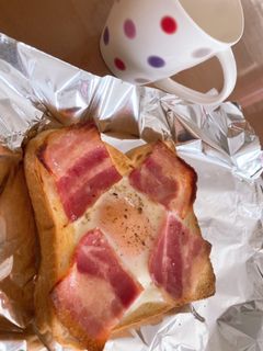 半熟♪ベーコンエッグトースト-レシピのメイン写真