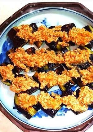 焼きナスの肉味噌がけ-レシピのメイン写真