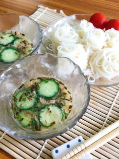 味付けいらず!アカモクの冷や汁風そうめん-レシピのメイン写真