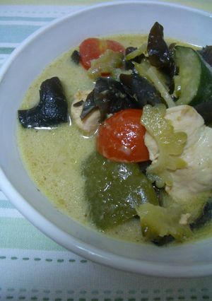 夏野菜＆ゴーヤで作るグリーンカレー-レシピのメイン写真