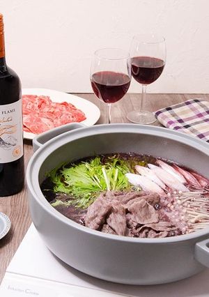 牛肉と水菜の赤ワインしゃぶしゃぶ-レシピのメイン写真