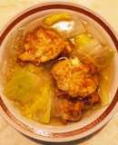 豆腐つくねと白菜の春雨スープ