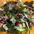 マグロとじゃことひじきの水菜サラダ