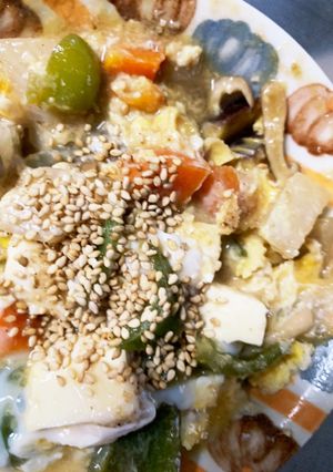 全てレンジ温野菜卵わさびポン酢チャンプル-レシピのメイン写真