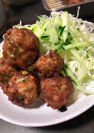 ふっくら　ジューシー　揚げ　肉団子-レシピのメイン写真