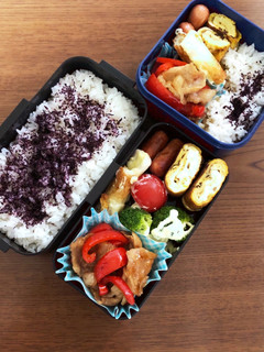男子高校生とママお弁当 パプリカ豚肉-レシピのメイン写真