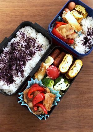 男子高校生とママお弁当　パプリカ豚肉-レシピのメイン写真