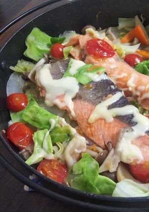 トマトチーズので夏のちゃんちゃん焼き-レシピのメイン写真