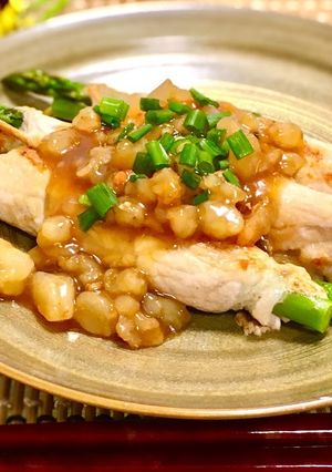 アスパラの肉巻き☆海老あんかけ-レシピのメイン写真
