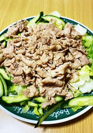すぐ出来る！さっぱり豚と生野菜のサラダ-レシピのメイン写真