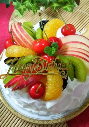 時短美味しい誕生日フルーツシフォンケーキ-レシピのメイン写真