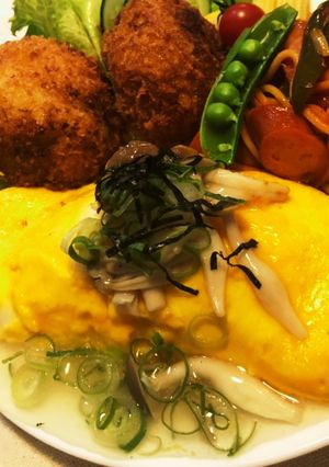 筍ご飯リメイク！和風あんかけオムライス-レシピのメイン写真