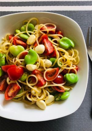 簡単！混ぜるだけ そら豆とトマトのパスタ-レシピのメイン写真