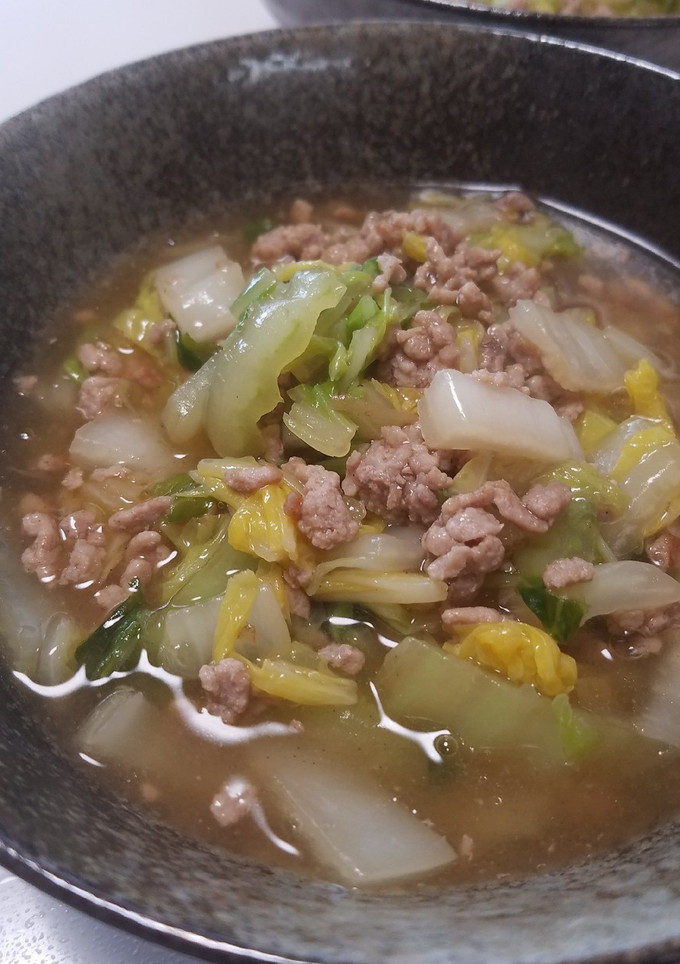お二人さんの白菜とひき肉のあんかけ！-レシピのメイン写真