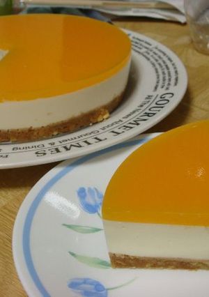 簡単★レアチーズケーキonオレンジゼリー-レシピのメイン写真