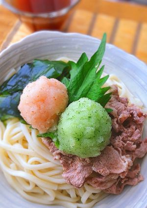 梅キューおろしの冷しゃぶうどん-レシピのメイン写真