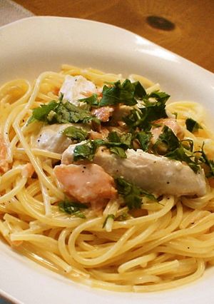 ノンオイル＊鮭とチキンのクリームパスタ-レシピのメイン写真