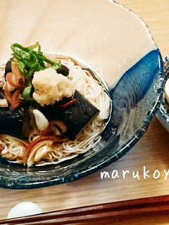 ぶっかけ素麺 揚げなすの煮びたし添え-レシピのメイン写真
