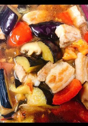 豚バラと夏野菜のさっぱりマリネ(揚浸し)-レシピのメイン写真