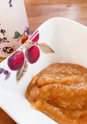 梅シロップの梅肉を使った柿酢ドレッシング-レシピのメイン写真