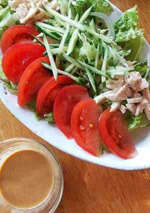 レンジ蒸し むね肉 棒々鶏風 サラダ-レシピのメイン写真