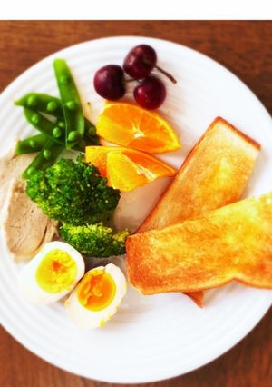 柔らか蒸し鶏で元気朝食プレート-レシピのメイン写真